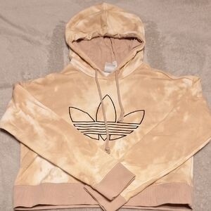 Adidas Beige Hoodie with Trefoil Logo